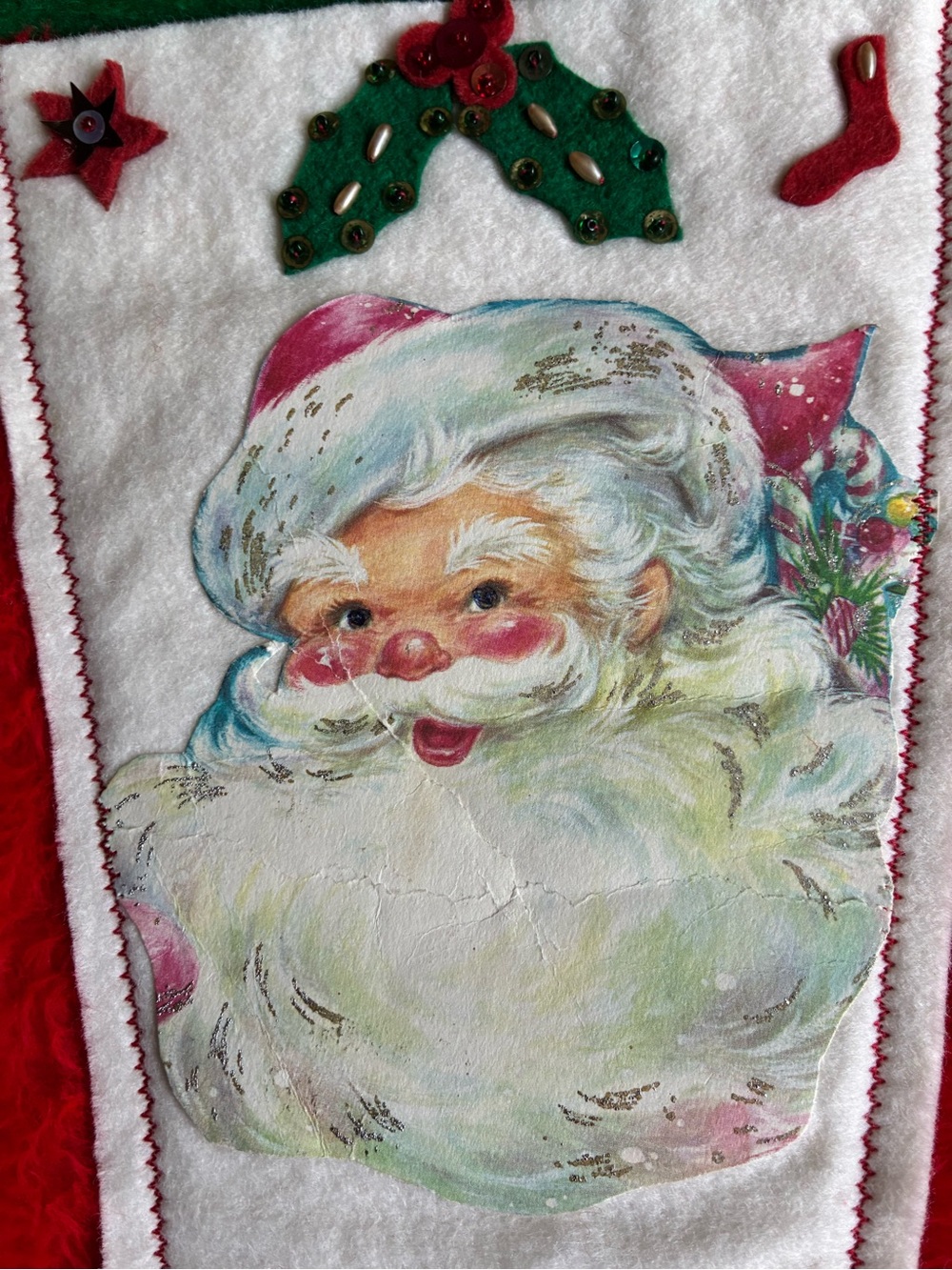 1980’s Santa Christmas Stocking Set of 2 - Picture 6 of 9